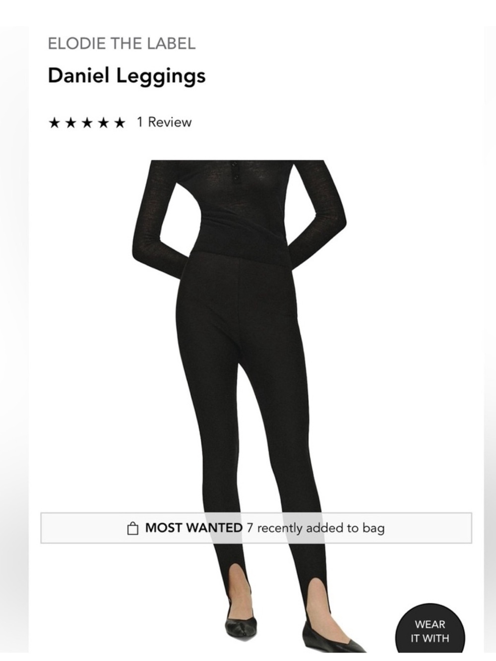 Elodie the Label Daniel High-Rise Leggings in Black- XS